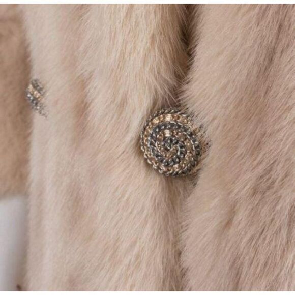 Vintage Cropped Rabbit Fur Blonde Jacket Coat - Picture 5 of 8